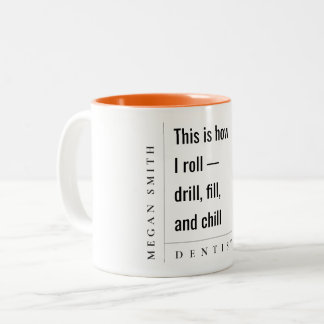 Tasse 2 Couleurs Moderne Minimal Simple Bold Funny Dentist Cadeau