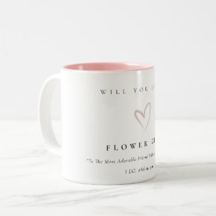 Tasse 2 Couleurs Moderne minimaliste Simple Blush Heart Flower Cade