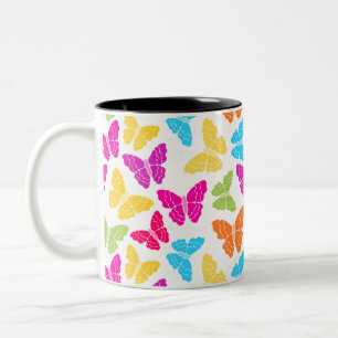 Tasse 2 Couleurs Moderne Vibrant Arc-en-ciel Butterfly mûre Motif