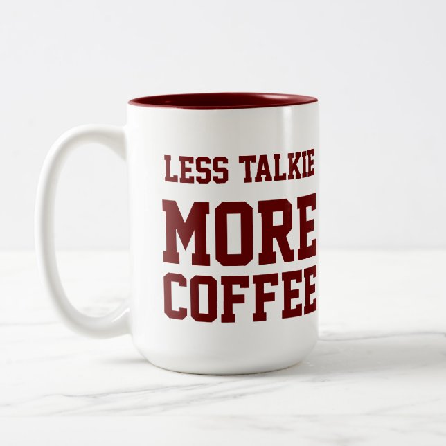 Tasse 2 Couleurs Moins de film parlant PLUS DE CAFÉ (Gauche)