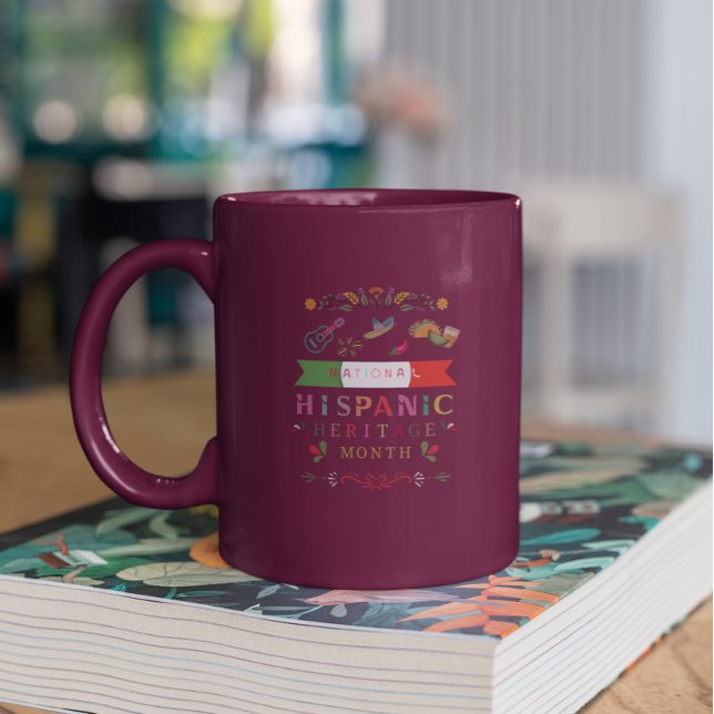 TASSE 2 COULEURS MOIS DU PATRIMOINE HISPANIQUE NATIONAL (Créateur téléchargé)