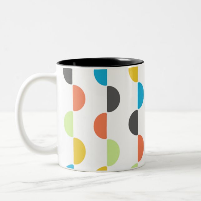 Tasse 2 Couleurs Moitié-cercles modernes du milieu du siècle (Gauche)