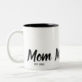 Tasse 2 Couleurs  Mom Established Black Script Custom Year