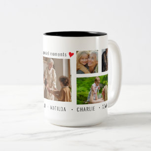 Tasse 2 Couleurs Moments spéciaux personnalisés avec 7 photos et te