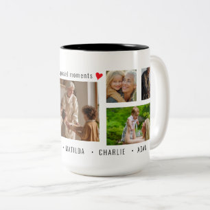 Tasse 2 Couleurs Moments spéciaux personnalisés avec 7 photos et te
