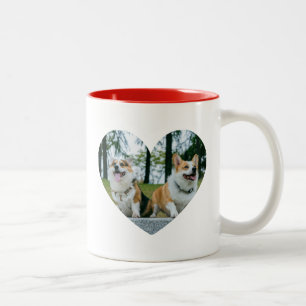 Tasse 2 Couleurs 'Mon cœur appartient à mes chiens' Cadeau photo mo