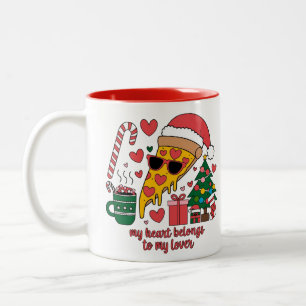 Tasse 2 Couleurs mon cœur appartient à mon amant design mignon