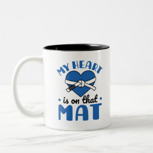 Tasse 2 Couleurs Mon Coeur Est Sur Cette Mat Jiu Jitsu Maman