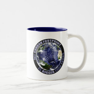 Tasse 2 Couleurs Mon empreinte de pas de carbone est plus grande