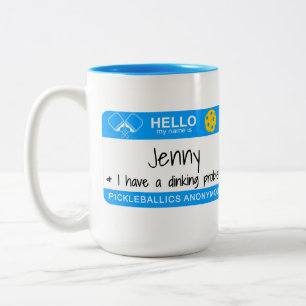 Tasse 2 Couleurs Mon nom est   que j'ai un problème   Pickleball de