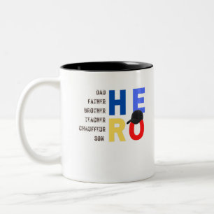 Tasse 2 Couleurs Mon papa le père héros enseignant chauffeur fils