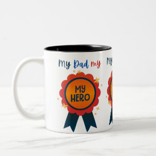 Tasse 2 Couleurs Mon Papa Mon Héros Cadeau de la fête des pères