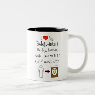 Tasse 2 Couleurs Mon Pudelpointer aime le beurre d'arachide