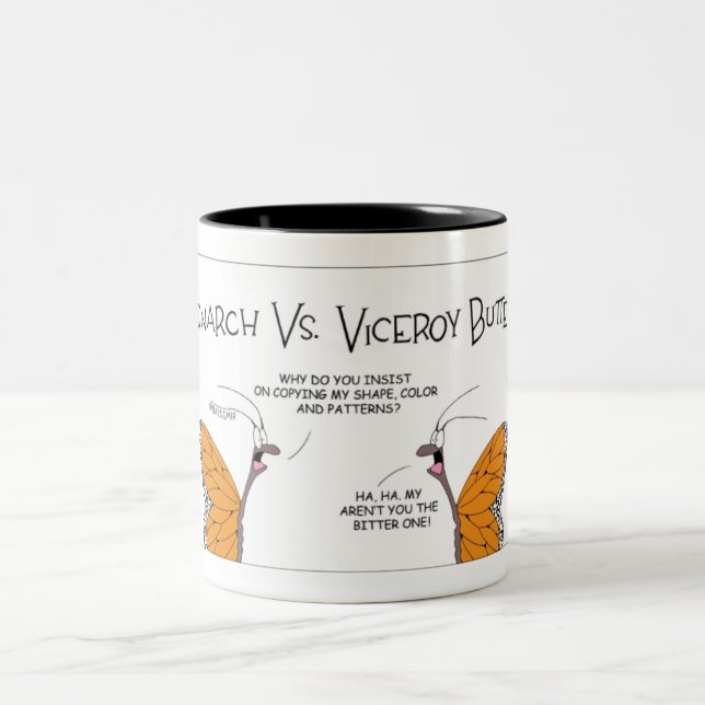 Tasse 2 Couleurs Monarque contre Viceroy Butterfly (Centre)