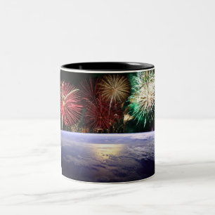 Tasse 2 Couleurs Monde et feux d'artifice