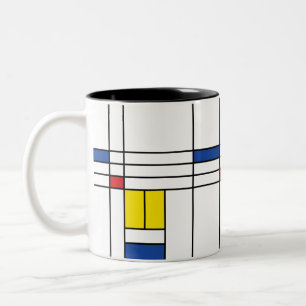 Tasse 2 Couleurs Mondrian II Minimum De Stijl Modern Art Design