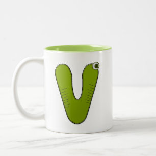 Tasse 2 Couleurs monogramme animal - V