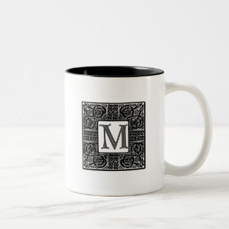 Tasse 2 Couleurs Monogramme Celtique Argent "M"