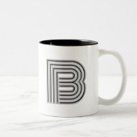 Monogramme de lettre initiale noir blanc moderne é