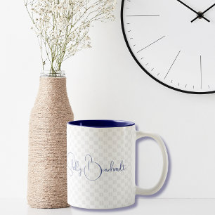 Tasse 2 Couleurs Monogramme de marine - Script initial classique Bo