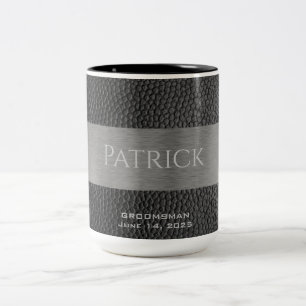 Tasse 2 Couleurs Monogramme d'impression en cuir et en métal