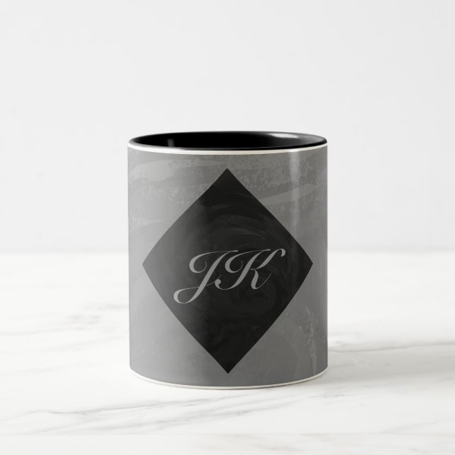 Tasse 2 Couleurs Monogramme gris ardoise (Centre)