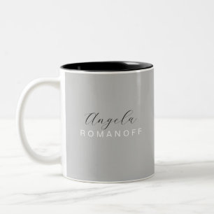 Tasse 2 Couleurs Monogramme gris moderne minimaliste