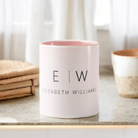 Monogramme minimaliste rose vif