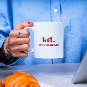 Tasse 2 Couleurs Monogramme moderne et nom Conception minimaliste 7