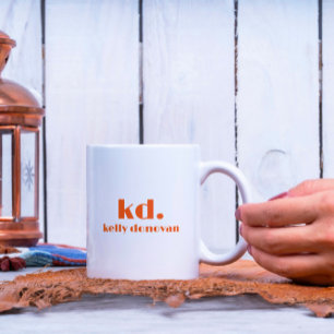 Tasse 2 Couleurs Monogramme moderne et nom Conception minimaliste 8