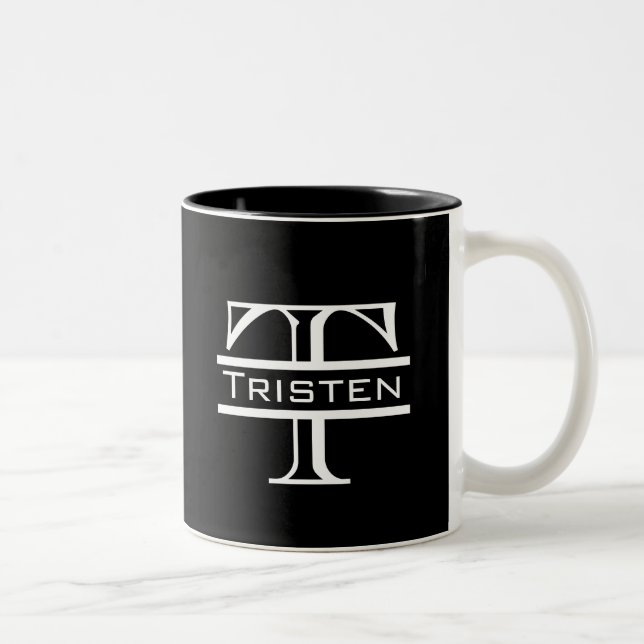 Tasse 2 Couleurs Monogramme noir blanc (Droit)