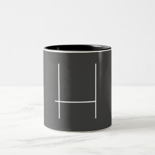 Tasse 2 Couleurs Monogramme Nom propre Initiale moderne minimaliste