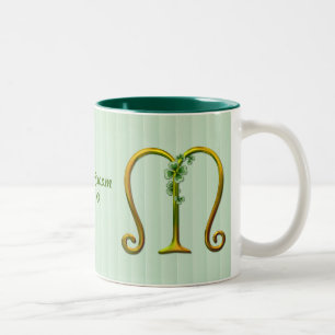 Tasse 2 Couleurs Monogramme or irlandais M