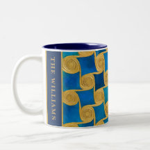 Monogramme personnalisé Égypte ancienne bleu or