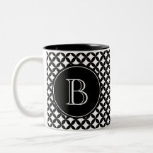 Monogramme personnalisé noir et blanc
