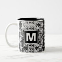 Monogramme principal grec noir et blanc moderne