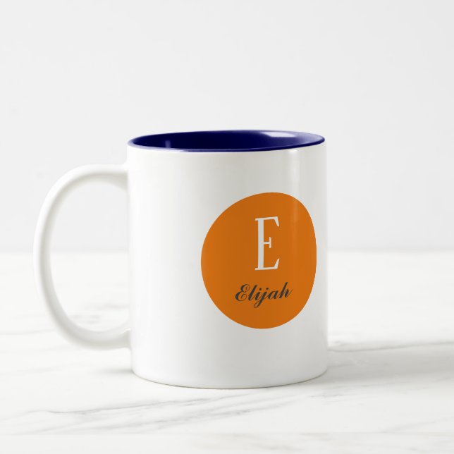 Tasse 2 Couleurs monogramme Twilight nom customisé et initiale (Gauche)