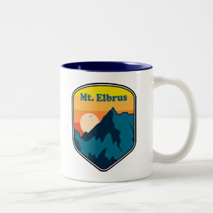 Tasse 2 Couleurs Mont Elbrus Russie Lever du soleil