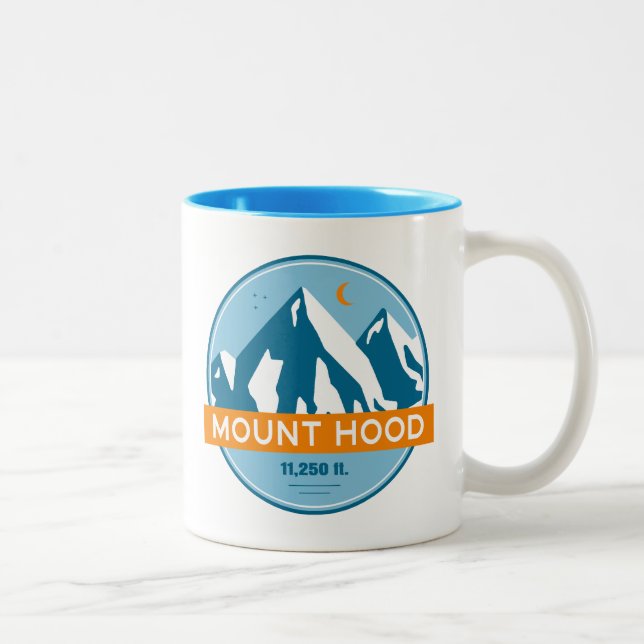Tasse 2 Couleurs Mont Hood Oregon Stars Moon (Droit)