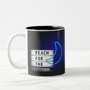 Tasse 2 Couleurs Moon Art Reach for the Moon Signal Image typograph
