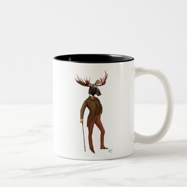 Tasse 2 Couleurs Moose En Costume Complet 2 (Droit)