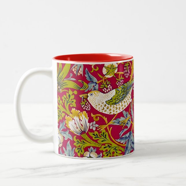 Tasse 2 Couleurs Morris Voleur de Fraises Rouge Framboise Citron Fl (Gauche)