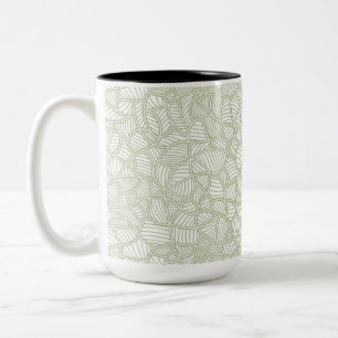 Tasse 2 Couleurs Mosaïque feuille aléatoire vert pâle