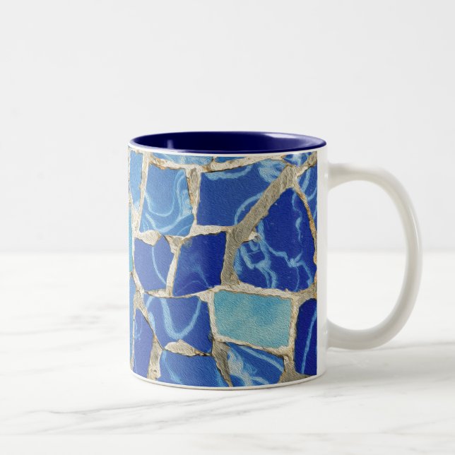 Tasse 2 Couleurs Mosaïques de Gaudi avec un contact d'huile (Droit)