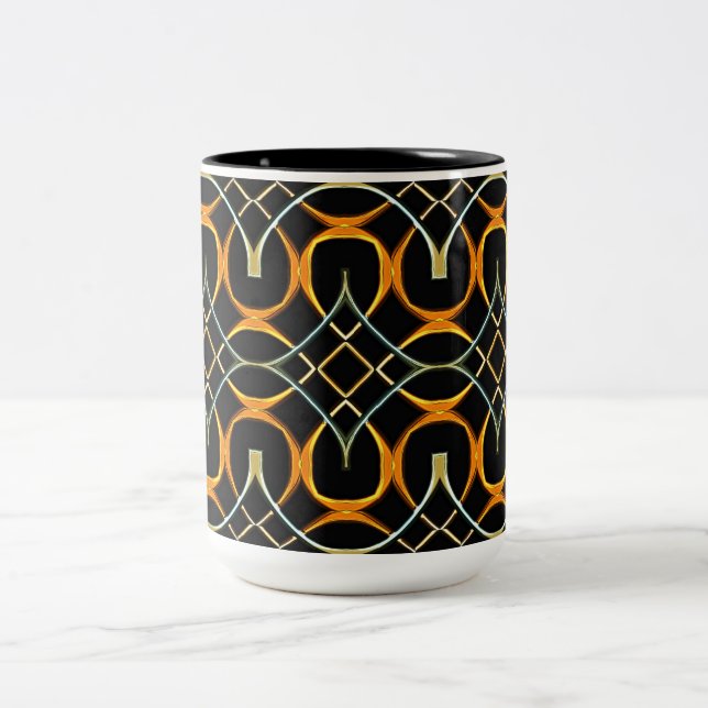 Tasse 2 Couleurs Motif à noeuds celtique en métal moderne (Centre)