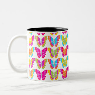 Tasse 2 Couleurs Motif à papillon arc-en-ciel mignon