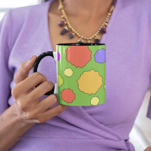 Tasse 2 Couleurs Motif à pois coloré vif et audacieux