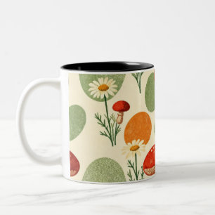 Tasse 2 Couleurs Motif aquarelle champêtre aux champignons et margu