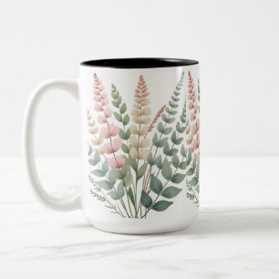 Tasse 2 Couleurs Motif botanique esthétique de fougères florales Ta