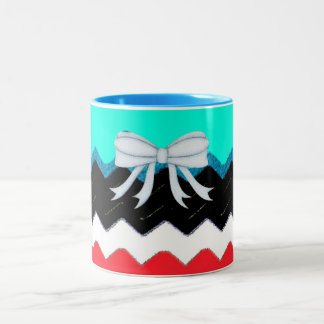 Tasse 2 Couleurs Motif Chevrons Fête de Douche Bureau Destinée